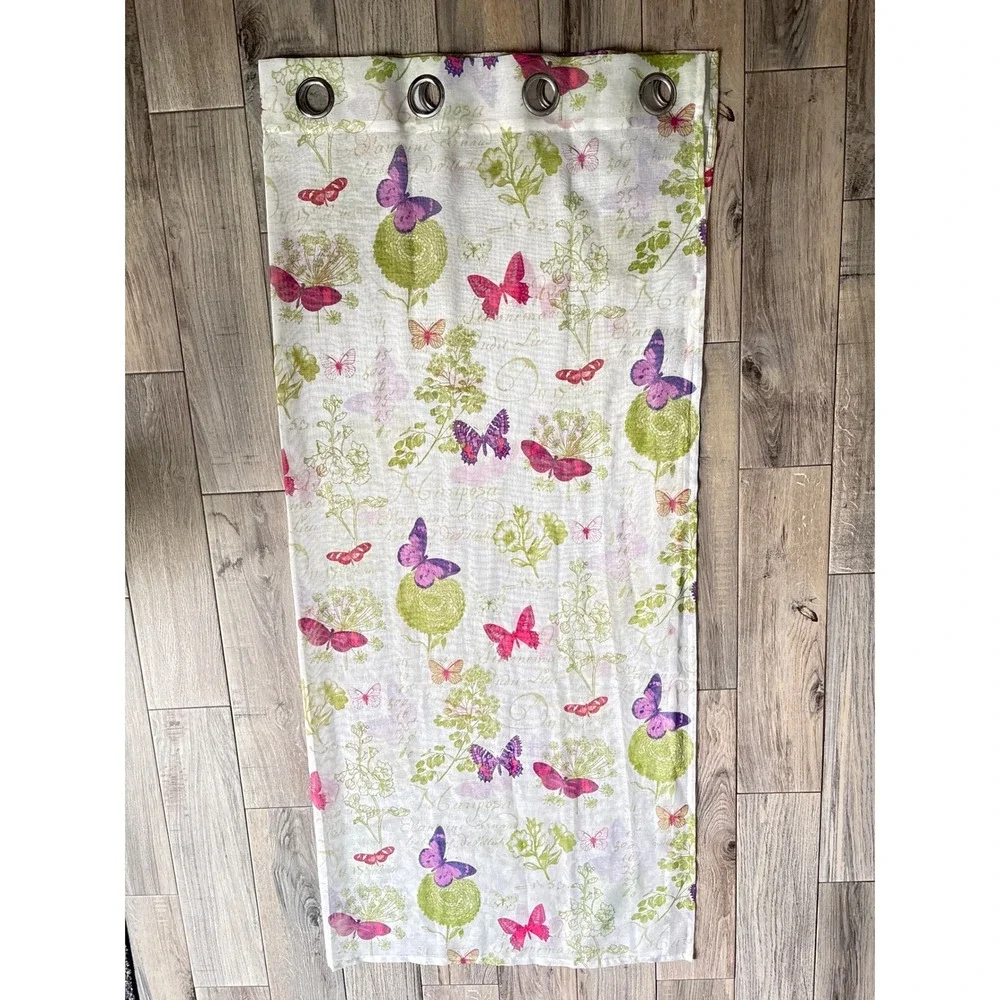 Butterfly Botanical Grommet Curtains 54x62 Multicolor Cottagecore Whimsigoth